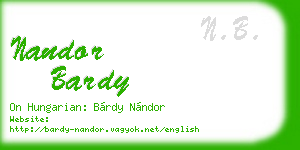 nandor bardy business card