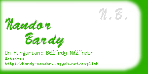 nandor bardy business card